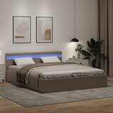  Hidraulični okvir za krevet LED boja cappuccina 160 x 200 cm | shoptok.hr