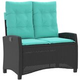  Vrtni naslonjač s jastucima crni od poliratana - Crna 105 x 66 x 93 cm 1 1 | shoptok.hr