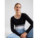 Karl Lagerfeld jeans Bodi majica crna / bijela | shoptok.hr