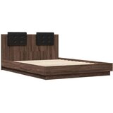  Okvir za krevet s uzglavljem smeđa boja hrasta 120x200cm drveni | shoptok.hr