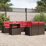  Vrtni set od 9 dijelova s jastucima, smeđi poliratan | shoptok.hr