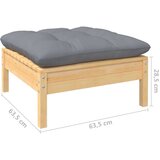  8-dijelna vrtna garnitura od borovine sa sivim jastucima | shoptok.hr
