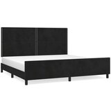 The Living Store Posteljni okvir z vzglavjem črn 200x200 cm žamet - Posteljni Okvir Z Vzglavjem, (21491848) | Shoptok.si