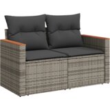 vidaXL 14 delna vrtna sofa garnitura z blazinami siva poli ratan akacija | Shoptok.si