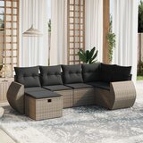  The Living Store Vrtna sedežna garnitura 6-delna z blazinami siv poli ratan - Vrtna Sedežna Garniture, (21451238) | Shoptok.si