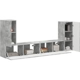  Set TV komoda 4 pcs Betonski sivi Konstruirano drvo | shoptok.hr