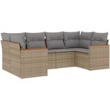 vidaXL 6-dijelni set vrtnih sofa s jastucima bež od poliratana | shoptok.hr