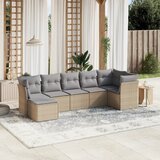  7-dijelni set vrtnih sofa s jastucima bež od poliratana | shoptok.hr