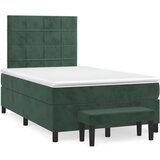vidaXL Box spring postelja z vzmetnico temno zelena 120x200 cm žamet, (20899701) | Shoptok.si