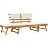  Klupa s jastucima 2-u-1 190 cm od masivnog drva bagrema | shoptok.hr
