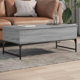  Stolić za kavu siva boja hrasta 100x50x40 cm od drva i metala | shoptok.hr