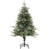  Osvetljena novoletna jelka s storži zelena 120 cm PVC in PE, (20669658) | Shoptok.si