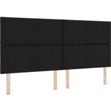  LED uzglavlje dizajn dijamantnih blokova crno 200 cm tkanina | shoptok.hr