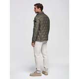 Ombre Men's quilted jacket in shirt cut - light brown | Shoptok.si