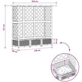  Povišeni krevet s mrežom i krovom Sivi 164 x 40 x 123 cm PP | Shoptok.si