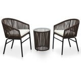  3-dijelni bistro set od PE ratana s jastucima smeđi | shoptok.hr