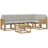 vidaXL Zunanja garnitura za sedenje 6 pcs Bela in svetlo siva, (5000281065) | Shoptok.si
