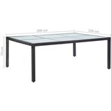 Poli Zunanja jedilna miza črna 200x150x74 cm poli ratan | Shoptok.si