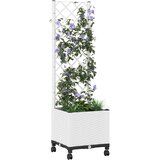  Vrtni saksija s rešetkom i kotačima Bijela 40 x 40 x 146 cm PP | shoptok.hr