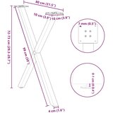  Noge za blagovaonski stol u obliku slova X, 2 kom, antracit, 80 x (72-73) cm, čelik | shoptok.hr