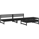 Maison Chic Seti vrtnega pohištva - Vrtna garnitura - Vrtni pohištvo set 4-delna črna trdna borovina, (21811367) | Shoptok.si