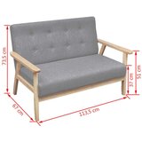 vidaXL Sofa Set 2 kom Tkanina Svijetlo Siva | shoptok.hr