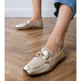 Gemre Golden elegant women's ballet flats with Serina embellishment | shoptok.hr