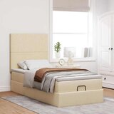 vidaXL otomanski okvir kreveta s madraca krem 100x200cm od tkanine | shoptok.hr
