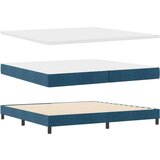 vidaXL Box Spring Krevet s Madracem Tamnoplavi 200x200 cm Baršun | shoptok.hr