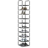  Stalak za cipele 10 razina crni 33x33x174 cm netkana tkanina | shoptok.hr