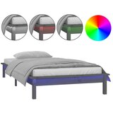  LED okvir kreveta sivi 75x190 cm za jednu osobu masivno drvo | shoptok.hr