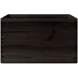 vidaXL Lesena škatla s pokrovom črna 40x30x23 cm trdna borovina | Shoptok.si