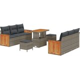  9-dijelni vrtni sofa set s jastučićima siva poli ratan akacija 2-sjedna vrtna sofa s jastučićima siva poli ratan Vrtna garnitu | shoptok.hr