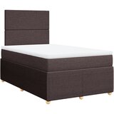 vidaXL Krevet s oprugama i madracem tamnosmeđi 120 x 200 cm od tkanine | shoptok.hr