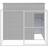 vidaXL Pasja uta z izhodom svetlo siva 214x253x181 cm pocinkano jeklo | Shoptok.si