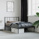  Metalni okvir za krevet s uzglavljem crni 107x203 cm | shoptok.hr