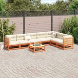  8-dijelni set vrtnih sofa voštano smeđi od masivne borovine | shoptok.hr