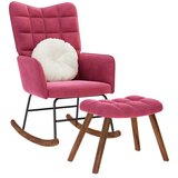 vidaXL Gugalni stol s stolčkom Vino rdeči žamet | Shoptok.si