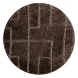 Kopalniška preproga SUPREME krog LINES, linije, nedrseča, mehka - rjava cercle 100 cm, (5000176004)
