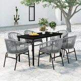  7-dijelni vrtni blagovaonski set sivi | shoptok.hr