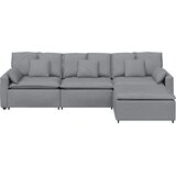  Modularna sofa s tabureom i jastucima svijetlo siva | shoptok.hr