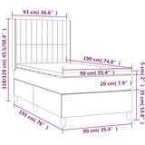  Krevet box spring s madracem LED svjetlosivi 90x190 cm tkanina | shoptok.hr