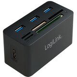 Logilink USB 3.0 hub, with all-in-one card reader, black, CR0042 | ePonuda.com