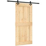  Drsna vrata s kompletom vodil 95x210 cm trdna borovina, (20999073) | Shoptok.si