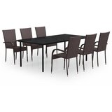  7-dijelni vrtni blagovaonski set smeđe-crni | shoptok.hr