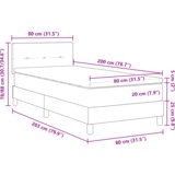  Box Spring Postelja z Blazino Temno Siva 80x200 cm Žamet, (22051163) | Shoptok.si