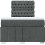 vidaXL Box spring postelja z vzmetnico temno siva 120x190 cm blago | Shoptok.si