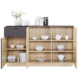 Mömax komoda tonale, barva hrasta, temno siva | Shoptok.si