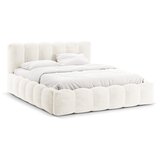Micadoni Krem tapecirani bračni krevet s prostorom za pohranu s podnicom 160x200 cm Lupine – Home | shoptok.hr