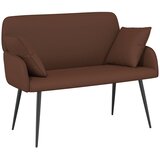  Dvosjed s metalnim nogama 2-sjedalo Smeđa Umjetna koža | shoptok.hr